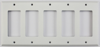 Matte White 5 Gang GFCI/Rocker Wall Plate