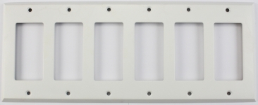 Matte White 6 Gang GFCI/Rocker Wall Plate
