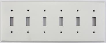 Matte White 6 Gang Toggle Switch Wall Plate