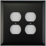 Jumbo Matte Black 2 Gang Duplex Outlet Plate