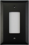 Jumbo Matte Black 1 Gang GFCI/Rocker Plate