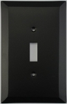Jumbo Matte Black 1 Gang Toggle Switch Plate