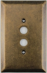 Jumbo Stamped Aged Antique Brass One Gang Push Button Light Switch Wall Plate