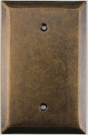 Jumbo Stamped Aged Antique Brass One Gang Blank Wall Plate