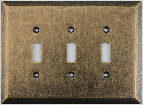 Classic Accents, Inc.: Jumbo Stamped Aged Antique Brass Three Gang