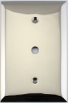 Jumbo Stamped Polished Nickel One Gang Wall Plate for Cable TV/Coaxial Cable