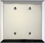 Jumbo Stamped Polished Nickel Two Gang Blank Wall Plate