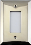Jumbo Stamped Polished Nickel One Gang GFI/Rocker Wall Plate