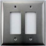 Jumbo Satin Stainless Steel Two Gang GFI/Rocker Switch Plate