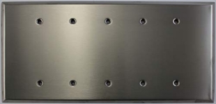 Jumbo Satin Stainless Steel 5 Gang Blank Wall Plate