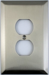 Jumbo Stamped Satin Nickel One Gang Duplex Outlet Wall Plate