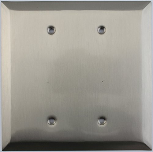Classic Accents Inc Jumbo Stamped Satin Nickel Two Gang Blank Wall Plate - Nickel Finish Wall Plates