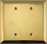 Jumbo Stamped Unlacquered Brass Two Gang Blank Wall Plate