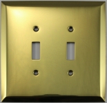 Jumbo Polished Brass 2 Gang Toggle Switch Wall Plate