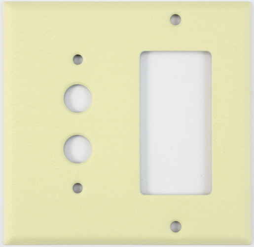 Stamped Ivory Wrinkle Two Gang Combo Wall Plate - One Push Button ...