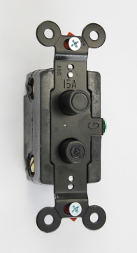 Single Pole Light Switch Black Inlay With Logo