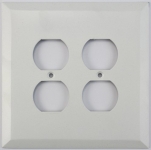 Jumbo Matte White 2 Gang Duplex Outlet Plate