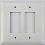 Jumbo Matte White 2 Gang GFCI/Rocker Switch Plate
