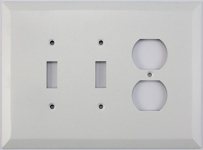 Jumbo Matte White 3 Gang Combo Switch Plate - 2 Toggle 1 Duplex