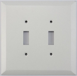 Jumbo Matte White 2 Gang Toggle Switch Plate