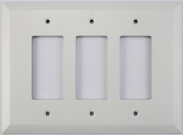 Jumbo Matte White 3 Gang GFCI/Rocker Switch Plate