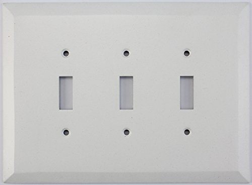 Jumbo Matte White 3 Gang Toggle Switch, 3 Light Switch Cover White