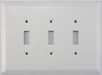 Jumbo Matte White 3 Gang Toggle Switch Plate