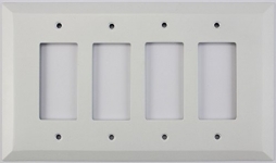 Jumbo Matte White 4 Gang GFCI/Rocker Switch Plate