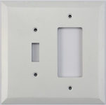 Jumbo Matte White 2 Gang Combo Switch Plate - 1 Toggle 1 GFCI/Rocker